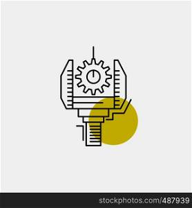 Automation, industry, machine, production, robotics Line Icon. Vector EPS10 Abstract Template background