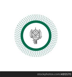 Automation, industry, machine, production, robotics Line Icon. Vector isolated illustration. Vector EPS10 Abstract Template background