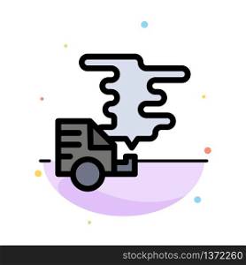 Automobile, Car, Emission, Gas, Pollution Abstract Flat Color Icon Template