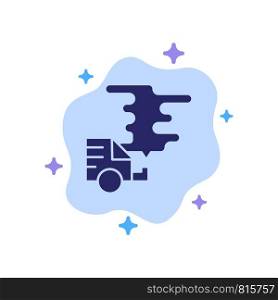 Automobile, Car, Emission, Gas, Pollution Blue Icon on Abstract Cloud Background