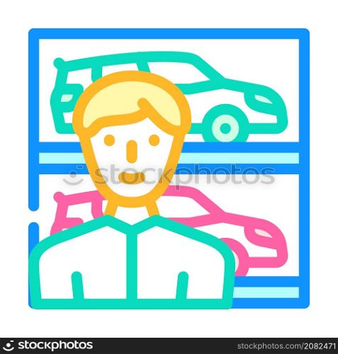 automobile car seller color icon vector. automobile car seller sign. isolated symbol illustration. automobile car seller color icon vector illustration