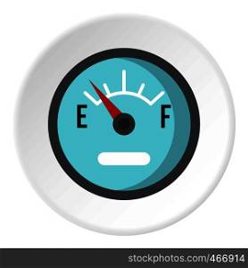 Automobile fuel sensor icon in flat circle isolated vector illustration for web. Automobile fuel sensor icon circle