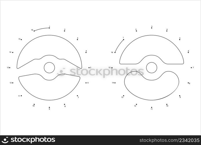 Automobile Steering Wheel Icon Connect The Dots, Driving Wheel, Hand Wheel Icon, Vector Art Illustration, Puzzle Game Containing A Sequence Of Numbered Dots