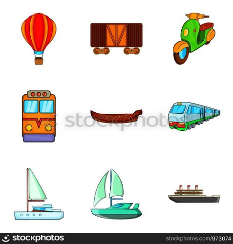 Automotive icons set. Cartoon set of 9 automotive vector icons for web isolated on white background. Automotive icons set, cartoon style