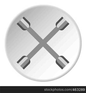 Automotive pistons icon in flat circle isolated vector illustration for web. Automotive pistons icon circle