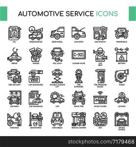 Automotive Service , Thin Line and Pixel Perfect Icons