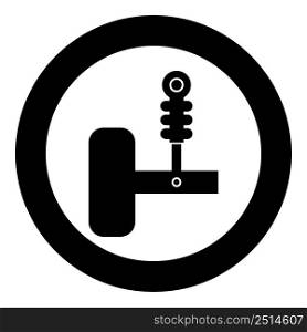 Automotive suspension shock absorber air spring car auto part icon in circle round black color vector illustration image solid outline style simple. Automotive suspension shock absorber air spring car auto part icon in circle round black color vector illustration image solid outline style