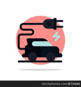 Automotive Technology, Electric Car, Electric Vehicle Abstract Circle Background Flat color Icon