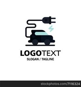 Automotive Technology, Electric Car, Electric Vehicle Business Logo Template. Flat Color