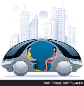 Autonomous car design vector image