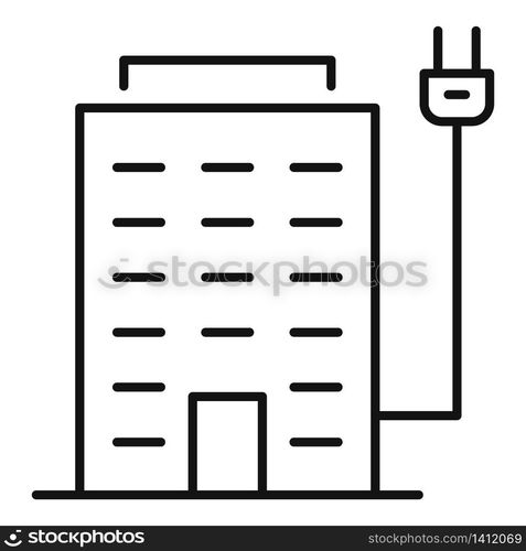 Autonomous city house icon. Outline autonomous city house vector icon for web design isolated on white background. Autonomous city house icon, outline style