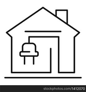 Autonomous home icon. Outline autonomous home vector icon for web design isolated on white background. Autonomous home icon, outline style
