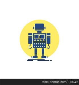 autonomous, machine, robot, robotic, technology Glyph Icon.. Vector EPS10 Abstract Template background