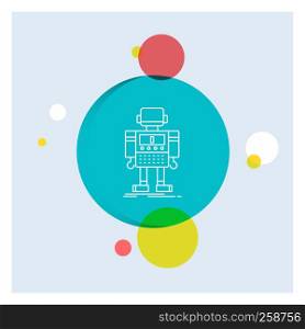 autonomous, machine, robot, robotic, technology White Line Icon colorful Circle Background
