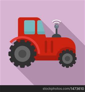 Autonomous tractor icon. Flat illustration of autonomous tractor vector icon for web design. Autonomous tractor icon, flat style