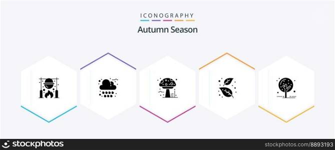Autumn 25 Glyph icon pack including tree. leaf. weather. autumn. poison