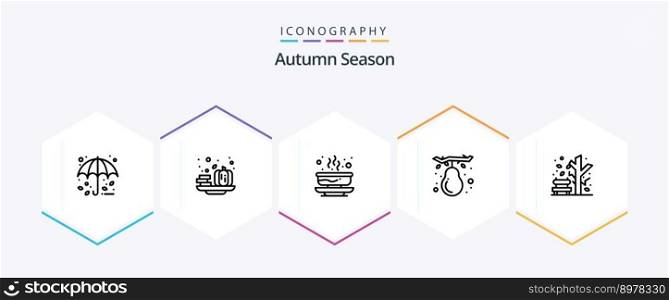 Autumn 25 Line icon pack including autumn. fruit. bowl. fall. fall