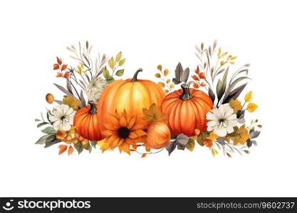 Autumn background design with watercolor brush texture. Vector illustration design.