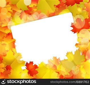 Autumn Background with blank paper