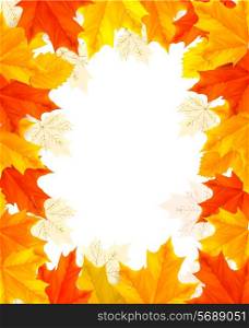 Autumn background with colorful leaves. Vector