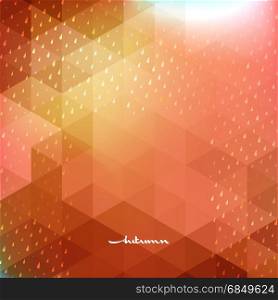 Autumn background with frame on hipster background made of triangles. And also includes EPS 10 vector