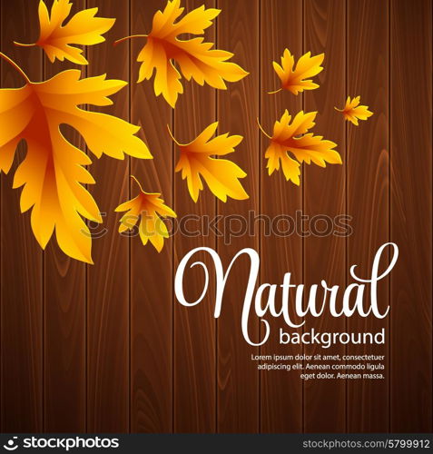 Autumn background with leaf and wood texture. Vector illustration. Autumn background with leaf and wood texture. Vector illustration EPS 10