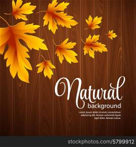 Autumn background with leaf and wood texture. Vector illustration. Autumn background with leaf and wood texture. Vector illustration EPS 10