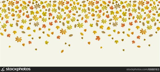 Autumn background with leaf fall. Autumn background with yellow leaf fall. Border with leaves