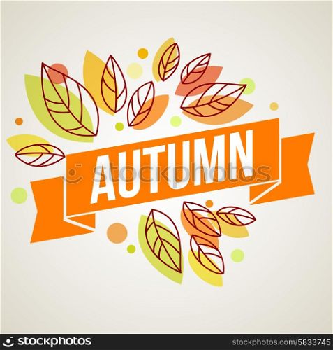 Autumn background with leaves. . Autumn background with leaves. Vector illustration Eps10.