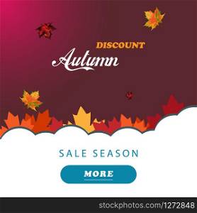 Autumn background with leaves for shopping or promotional sales