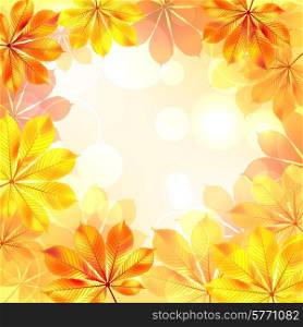 Autumn background with yellow leaves. Vector illustration.. Autumn background with yellow leaves.