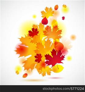 Autumn background with yellow leaves. Vector illustration.. Autumn background with yellow leaves. Vector illustration