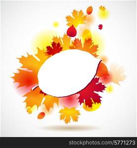 Autumn background with yellow leaves. Vector illustration.. Autumn background with yellow leaves. Vector illustration