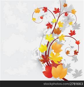 autumn banner with falling leaves