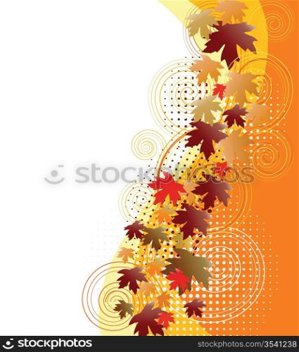autumn banner with falling leaves
