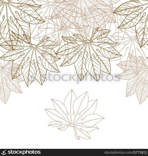 Autumn braun leaves background - vector illustration.. Autumn braun leaves background - vector illustration