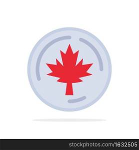 Autumn, Canada, Leaf, Maple Abstract Circle Background Flat color Icon