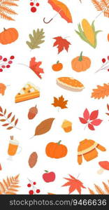 autumn design elements seamless pattern mobile phone wallpaper illustration