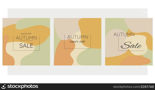 Autumn, fall banners, sale abstract background collection, fall sale, social media advertising content. Vector illustration.Good for trendy background, wallpapers, posters, cards, invitations websites. Autumn, fall banners, sale abstract background collection, fall sale, social media advertising content. Vector illustration