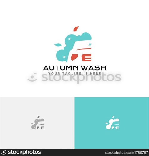 Autumn Fall Car Wash Clean Care Logo