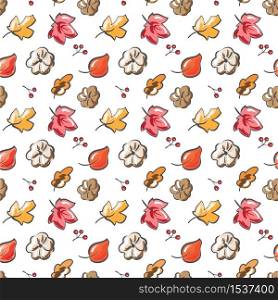 Autumn. Fall. Cute vector seamless pattern. All elements are hidden under mask. Pattern are not cropped and can be edited. Perfect for seasonal holidays, Thanksgiving Day.. Autumn. Fall. Cute vector seamless pattern. All elements are hidden under mask. Pattern are not cropped and can be edited. Perfect for seasonal holidays, Thanksgiving Day