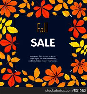 Autumn fall sale concept background. Flat illustration of autumn fall sale vector concept background for web design. Autumn fall sale concept background, flat style