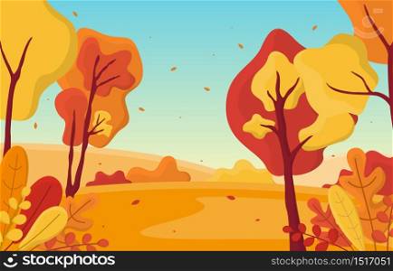 Autumn Fall Season Tree Golden Yellow Nature Panoramic Landscape