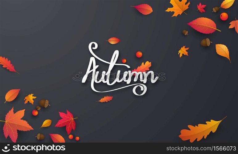 Autumn falling leaves background nature
