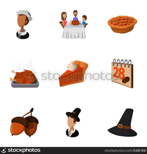 Autumn festival icons set. Cartoon illustration of 9 autumn festival vector icons for web. Autumn festival icons set, cartoon style