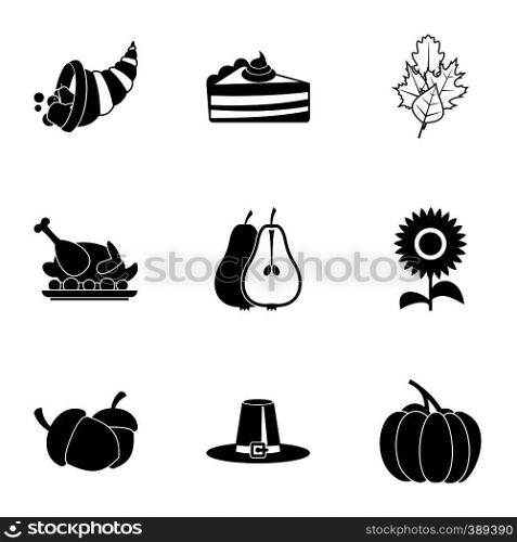 Autumn festival icons set. Simple illustration of 9 autumn festival vector icons for web. Autumn festival icons set, simple style