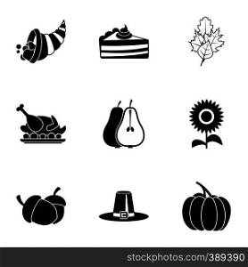 Autumn festival icons set. Simple illustration of 9 autumn festival vector icons for web. Autumn festival icons set, simple style