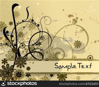autumn floral background vector illustration