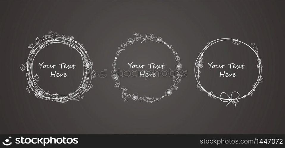 Autumn Floral Frame Collections of black background.vector