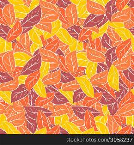 Autumn foliage in pastel colours. Vector seamless pattern for fabrics. Leaves background&#xA;